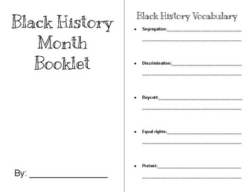 Preview of Black History Influential People Booklet