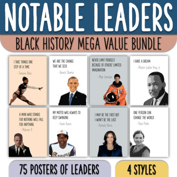 Preview of Black History Month Leaders Influential People Posters Value Bundle Decor