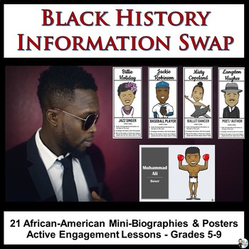 Preview of Black History Information Swap: 21 African-American Mini-Biographies and Posters