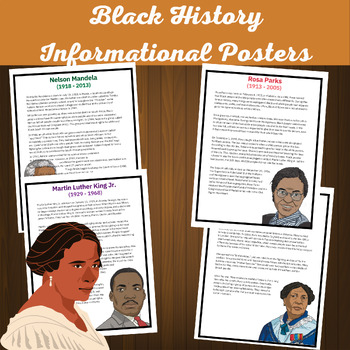 Preview of Black History Informational Posters: Inspirational Figures for 3rd-5th Grade