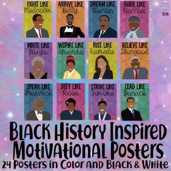 Preview of Black History Inspired Motivational Posters