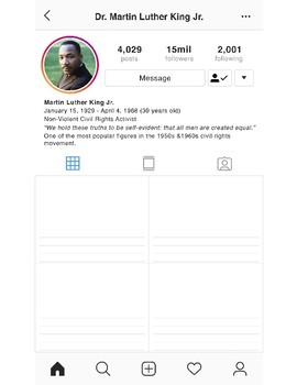 Preview of Black History Instagram Profile - Dr. Martin Luther King Jr.