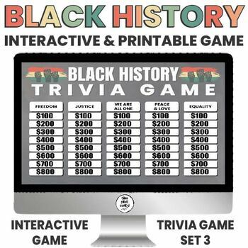 Preview of Black History | Interactive Game | Trivia | Printable and Digital | BOHO SET 3