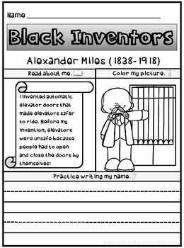 Download Black History Inventors | Alexander Miles by Nike Anderson's Classroom