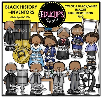 Preview of Black History ~ Inventors Clip Art Set {Educlips Clipart}