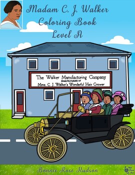 Preview of Black History Inventors: Madam C. J. Walker Coloring Book-Level A