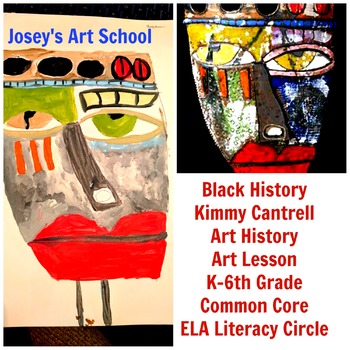 Preview of Black History Kimmy Cantrell Art Lesson Grade K-6 Painting Lesson Common Core