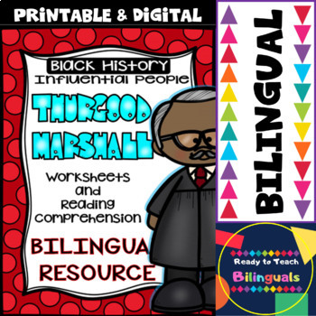 Preview of Black History Leader - Thurgood Marshall - Print & Digital (Bilingual Set)