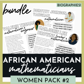 Preview of Black History Leaders  Math Women Pack #2