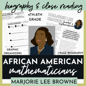 Black History Leaders Mathematician - Marjorie Lee Browne by Mona Math