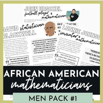 Preview of Black History Leaders - Mathematician Men Pack #1 - Biography Close Reading