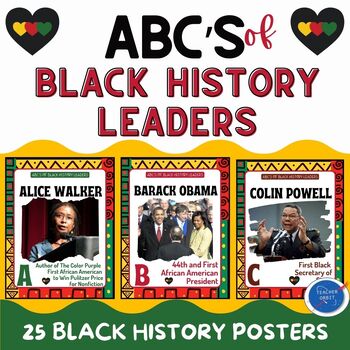 Preview of Black History Leaders Posters | ABC'S  | Bulletin Board Classroom Decor