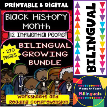 Preview of Black History Leaders - Save Money Growing Bundle - Print & Digital (Bilingual)