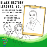 Black History Leaders Vol #1 - Coloring Pages, Clip Art, P