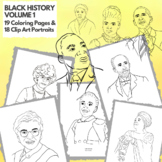 Black History Leaders Volume #1 - Coloring Pages, Clip Art