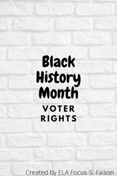 Preview of Black History Lesson Plans- Voter Rights