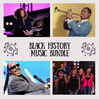 Preview of Black History MUSIC BUNDLE | Louis Armstrong | Stevie W | Alicia Keys | 10 Songs