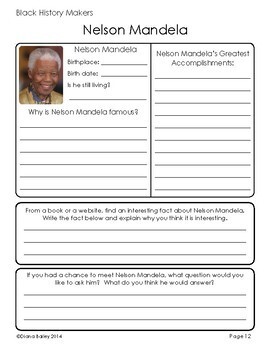 black history month biography research template