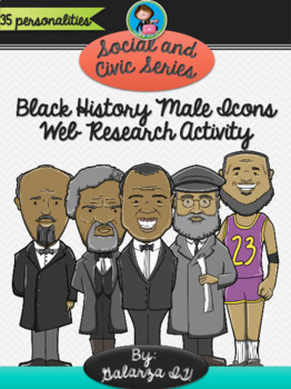 Preview of Black History Male Icons Web Research Activity