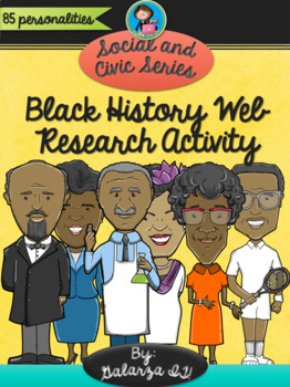Preview of Black History Personalities Web Research Bundle