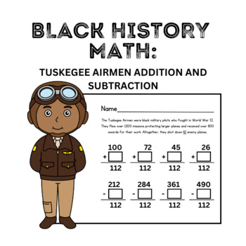 Preview of Black History Math - 2-digit and 3-digit Addition and Subtraction