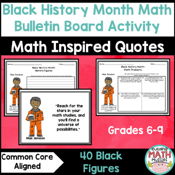 Preview of Black History Math Bulletin Board Activity Gr 6,7,8 Unit Rate, Percents, Linear