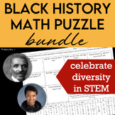 Black History Math Puzzle Worksheets - Algebra, Geometry, 