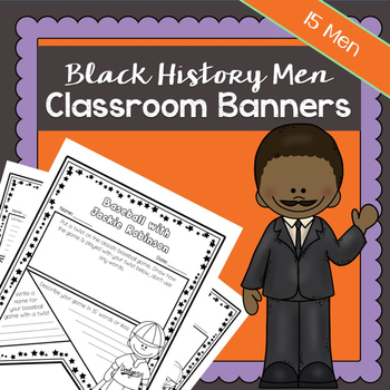 Preview of Black History Men Classroom Banners | Printable Worksheets | Black History Mont
