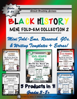 Preview of Black History Mini Fold-Ems Collection II Research and Activities