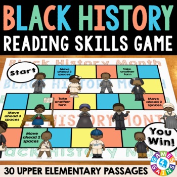 Preview of Black History Month Reading Comprehension Passages February ELA Center Activity