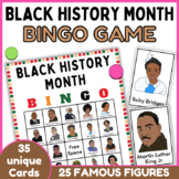 Black History Month 25 Famous Figures Bingo Game (35 Uniqu