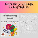 Black History Month - 36 Biographies, Printable, Research