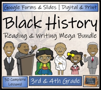 Preview of Black History Month Biography & Reading Bundle Digital & Print | 3rd & 4th Grade