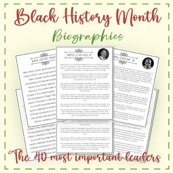 Black History Month // 40 character Biography for for Kids to Learn by ...