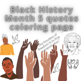 Black History Month 5 quotes coloring page