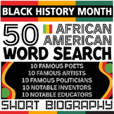 Black History Month | 50 African Americans Word Search Puzzles.