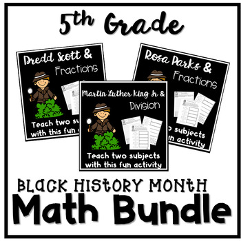 Preview of Black History Month Math 5th Grade Worksheets Bundle