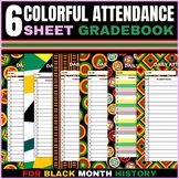 Black History Month 6 Colorful Student Attendance Sheet Gr
