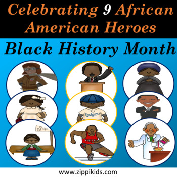 Preview of Black History Month – 9 African American Heroes, Digital Resource, Google slides