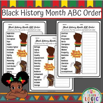 Preview of Black History Month ABC Order