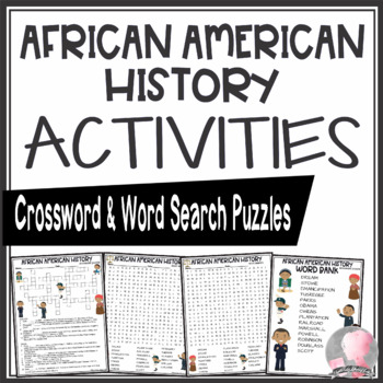 Preview of Black History Month Activities African American Crossword Puzzle Word Search
