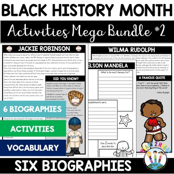 Preview of Black History Month Activities Bundle #2 Comprehension Passages Worksheets