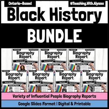 Preview of Black History Month Writing Activities Bundle | Biography Writing Templates