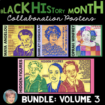 Preview of Black History Month Activity: History Makers Collaboration Posters BUNDLE Set 3