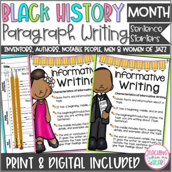 Preview of Black History Month Activities | Paragraph Writing Biography and Craft