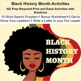 Black History Month Activities, Puzzles and Games- Print &
