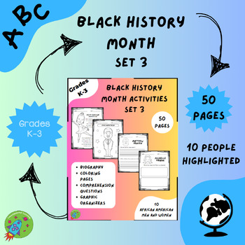 Black History Month Activities-Set 3- Bio/Questions/Coloring Pages