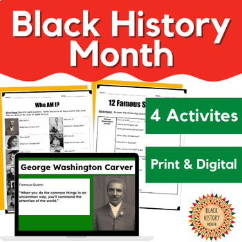 Preview of Black History Month Activities for Biology, Chemistry or Any Science Class