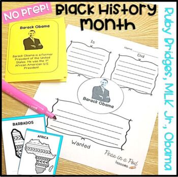 Preview of Black History Month Activities Kindergarten 1st Grade Bulletin Board Coloring