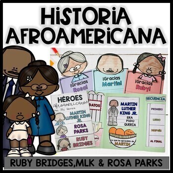 Preview of Black History Month Activities in Spanish | Actividades Historia Afroamericana
